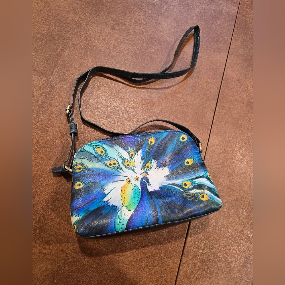 Artistic Expressions By Sharif Peacock Crossbody Purse Shoulder Bag